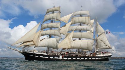 The BELEM, one of the jewels of European maritime heritage, present at Fécamp Grand'Escale 2022. 