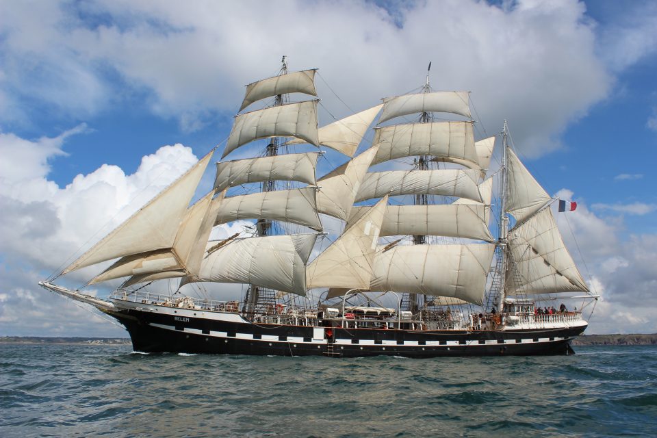 The BELEM, one of the jewels of European maritime heritage, present at Fécamp Grand'Escale 2022. 